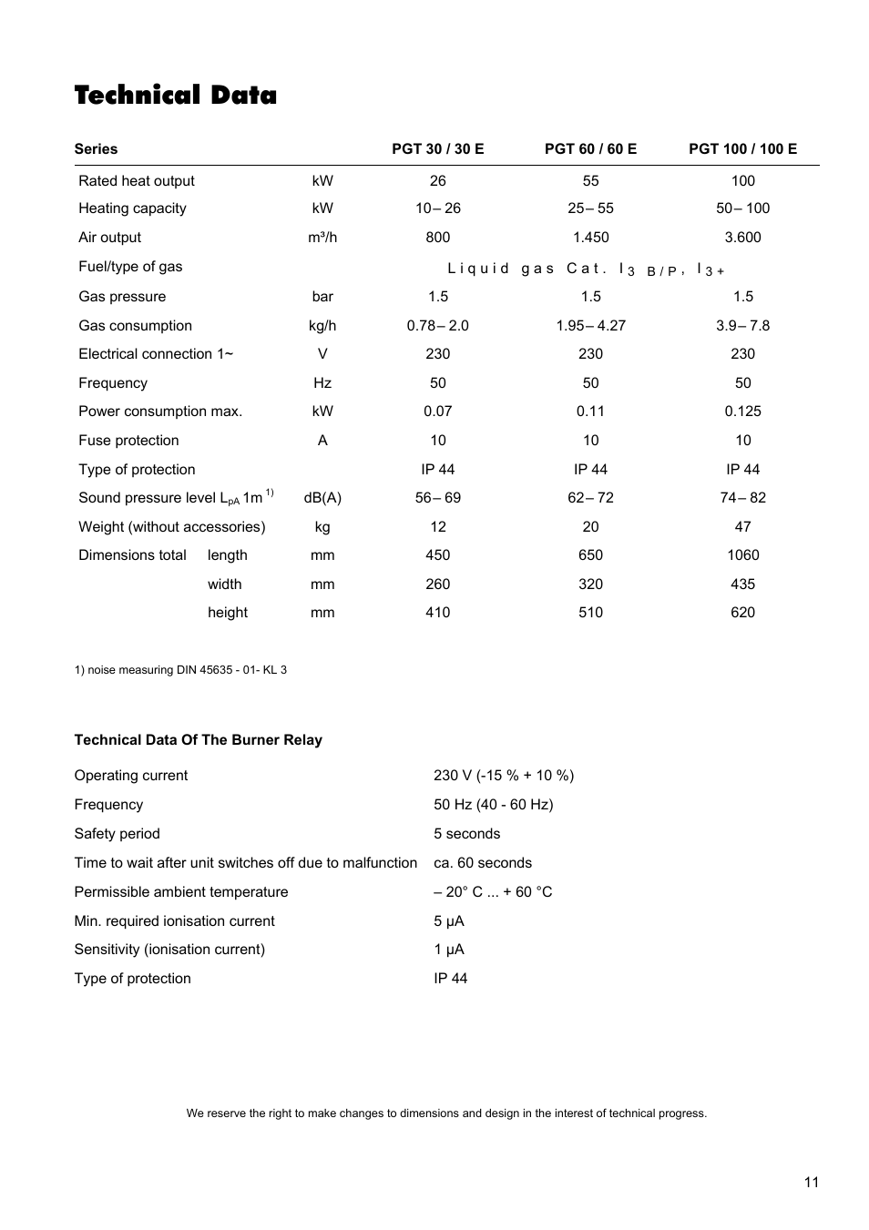 Technical data | REMKO PGT 30 User Manual | Page 11 / 20
