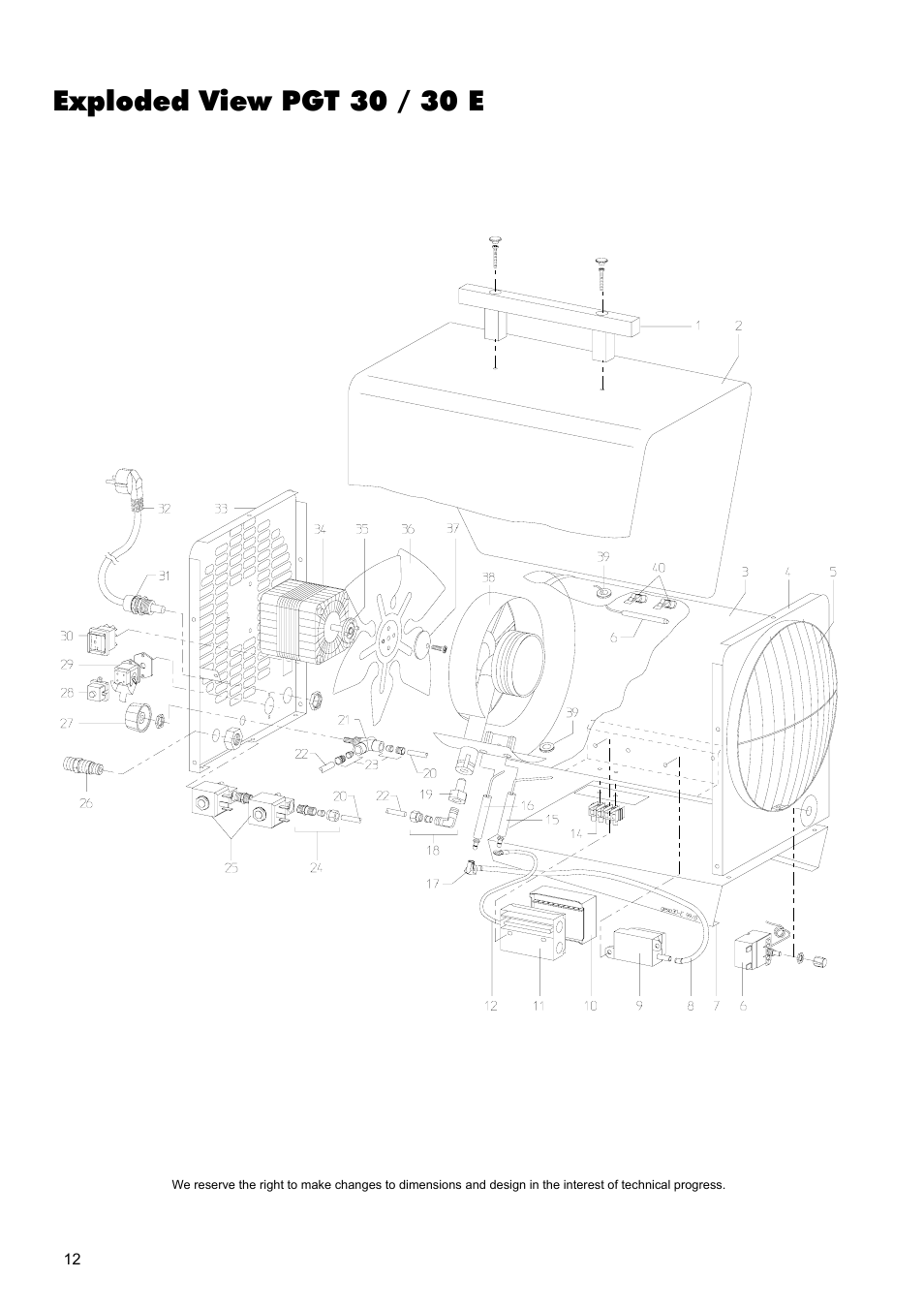 Exploded view pgt 30 / 30 e | REMKO PGT 30 User Manual | Page 12 / 20