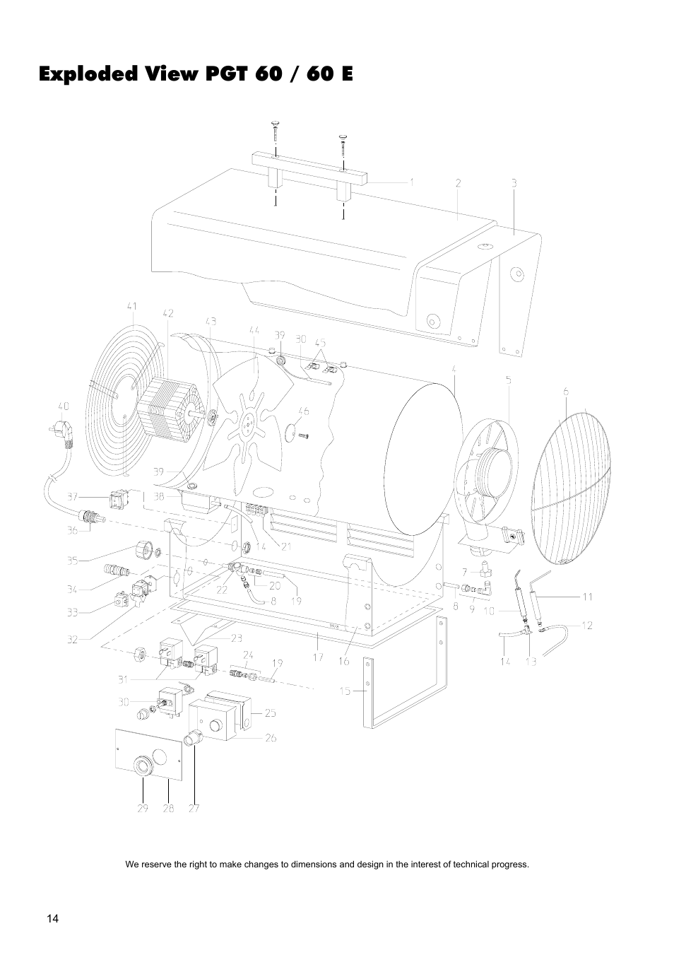 Exploded view pgt 60 / 60 e | REMKO PGT 30 User Manual | Page 14 / 20