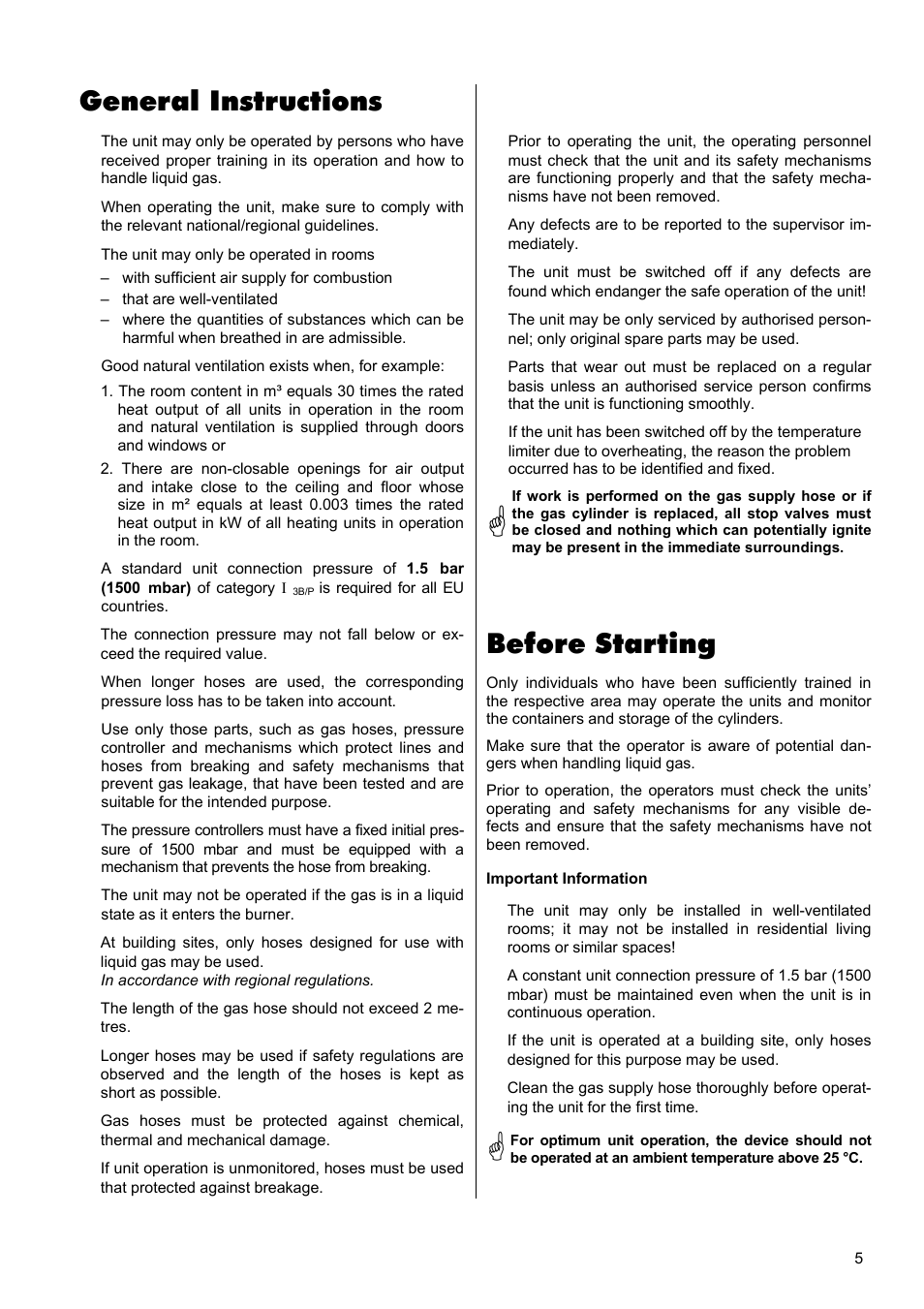 General instructions, Before starting | REMKO PGT 30 User Manual | Page 5 / 20