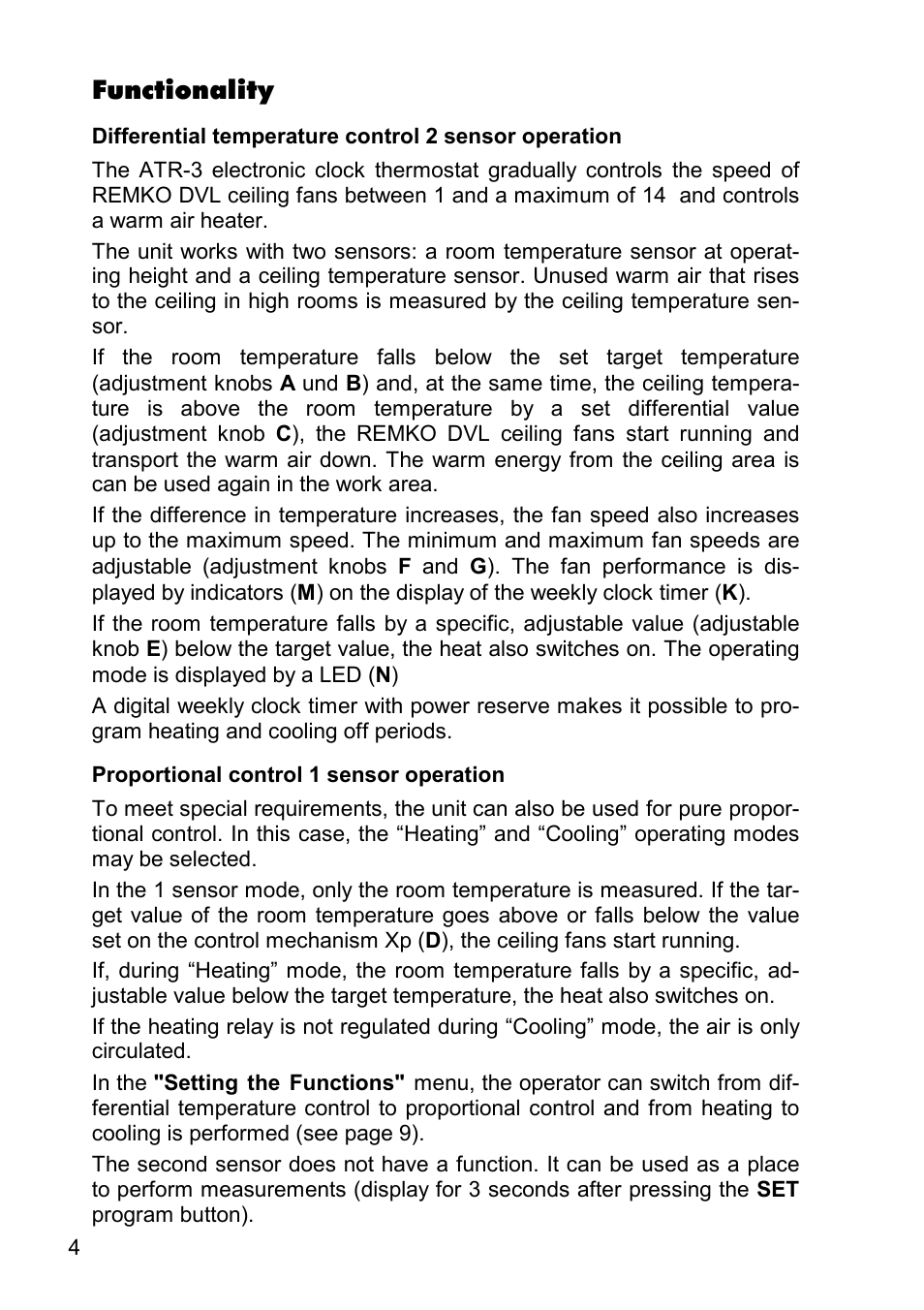 Functionality | REMKO ATR-3 User Manual | Page 4 / 16