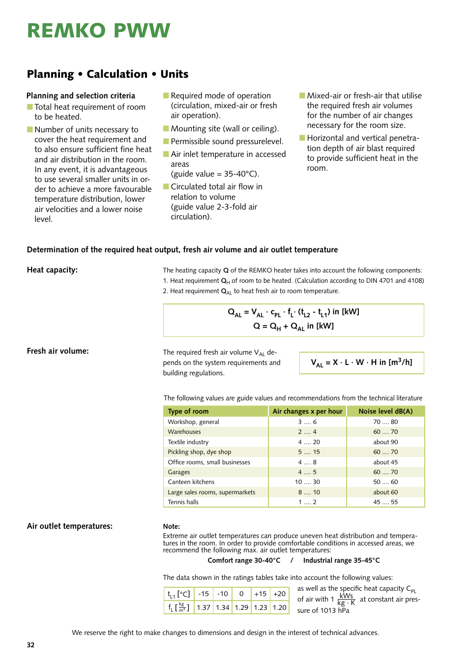 Remko pww, Planning • calculation • units | REMKO PWW Series User Manual | Page 32 / 36