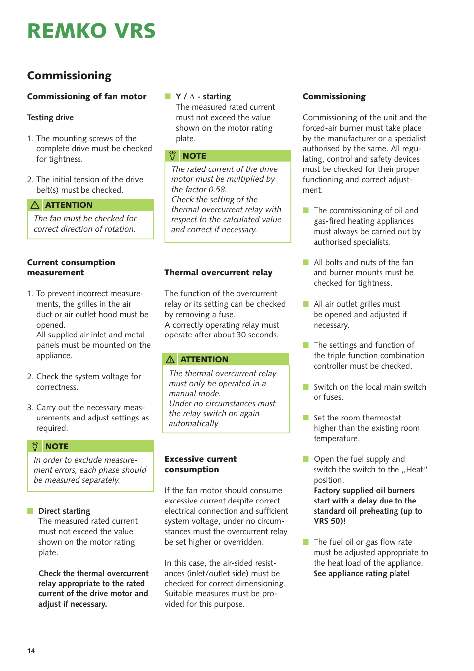 Remko vrs, Commissioning | REMKO VRS Series User Manual | Page 14 / 36