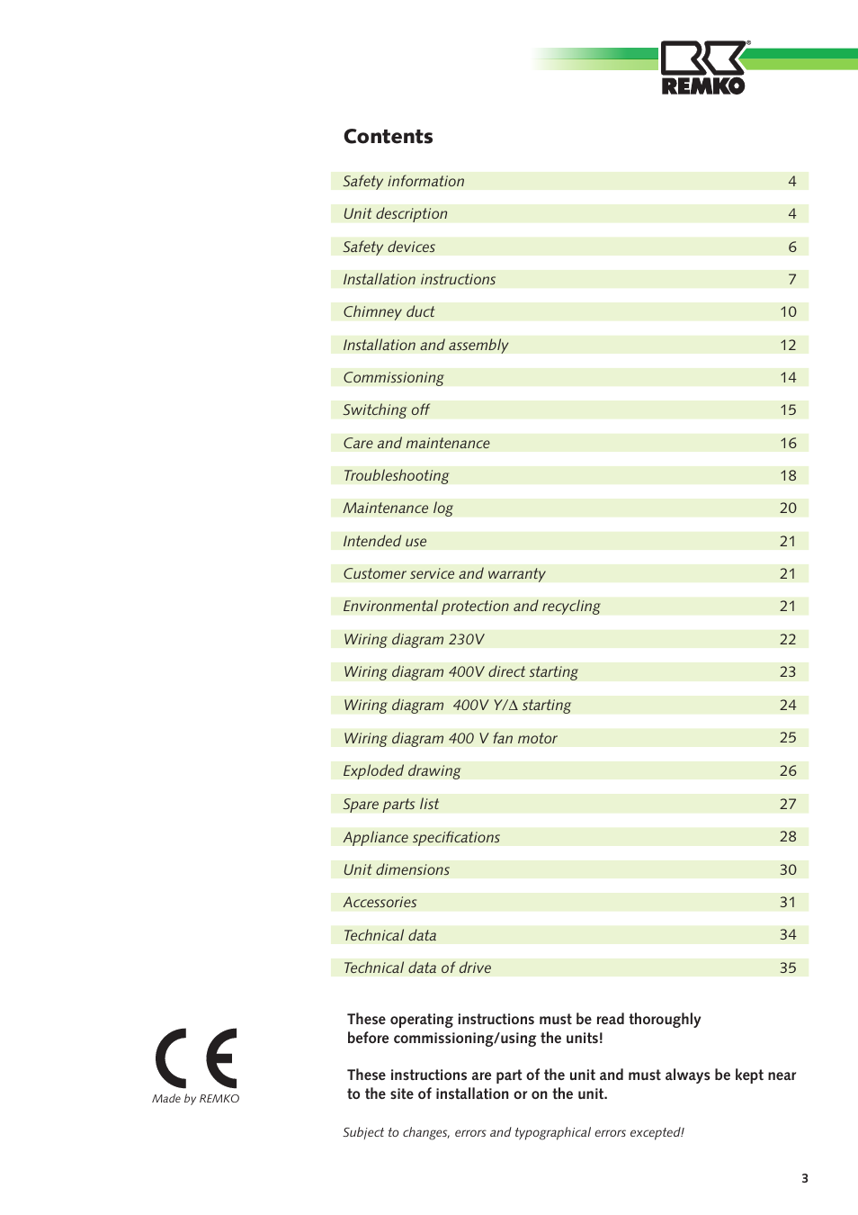 REMKO VRS Series User Manual | Page 3 / 36