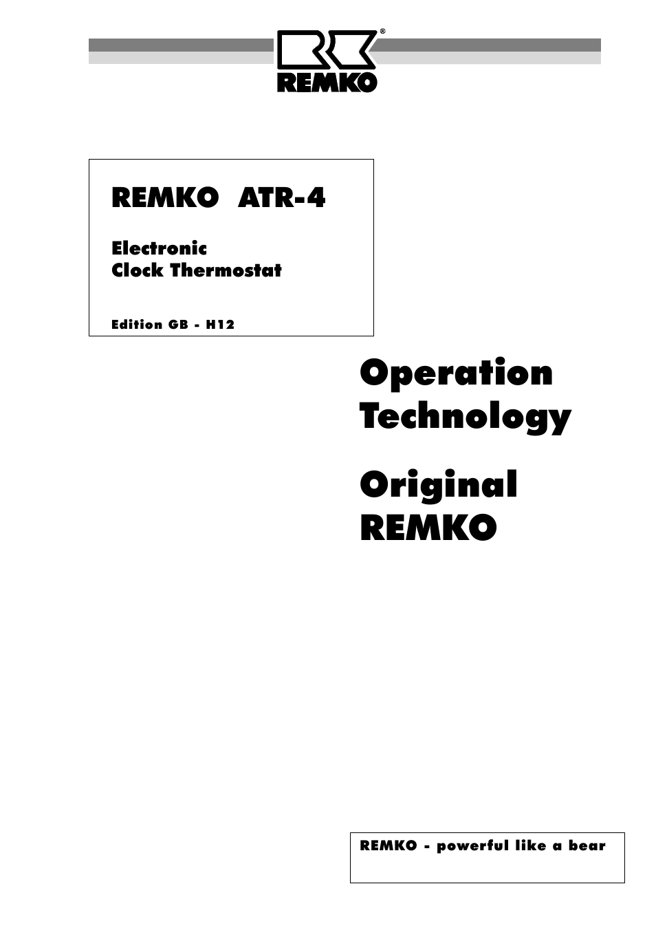 REMKO ATR-4 User Manual | 16 pages