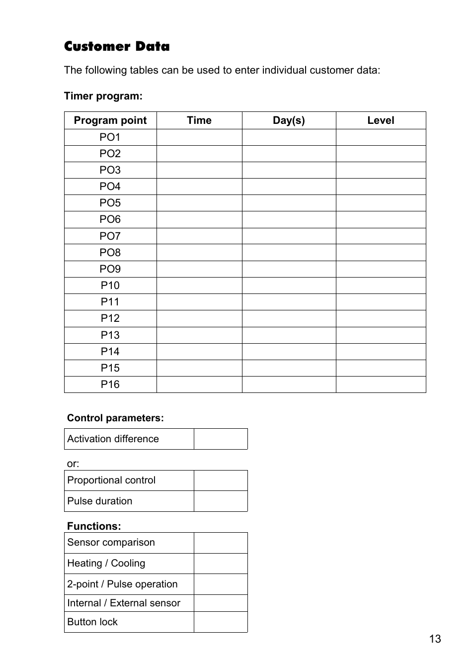 Customer data | REMKO ATR-4 User Manual | Page 13 / 16