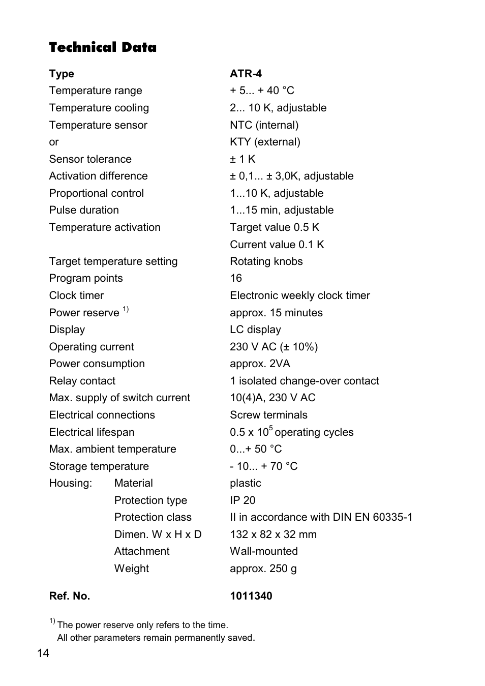 Technical data | REMKO ATR-4 User Manual | Page 14 / 16