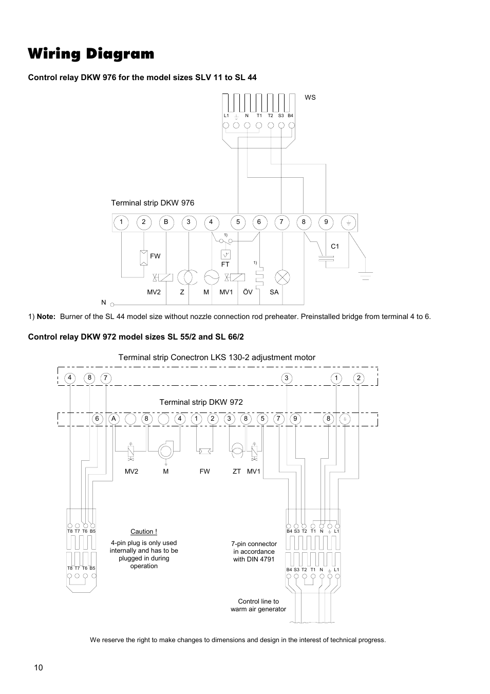 Wiring diagram, Terminal strip dkw 976 | REMKO SLV11-88-2 User Manual | Page 10 / 16