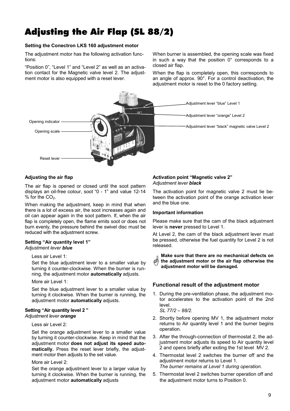 Adjusting the air flap (sl 88/2) | REMKO SLV11-88-2 User Manual | Page 9 / 16