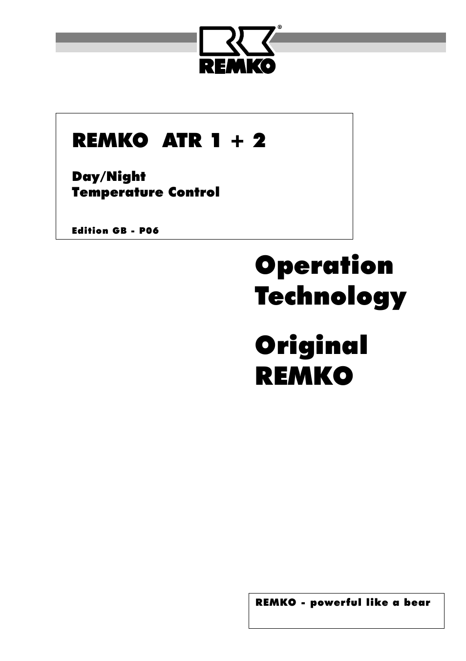 REMKO ATR-1 User Manual | 8 pages