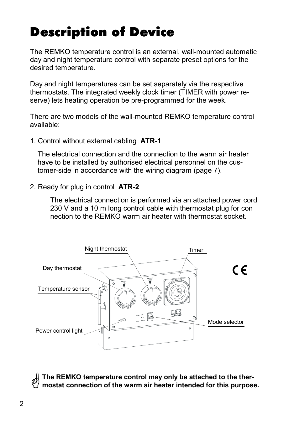 Description of device | REMKO ATR-1 User Manual | Page 2 / 8