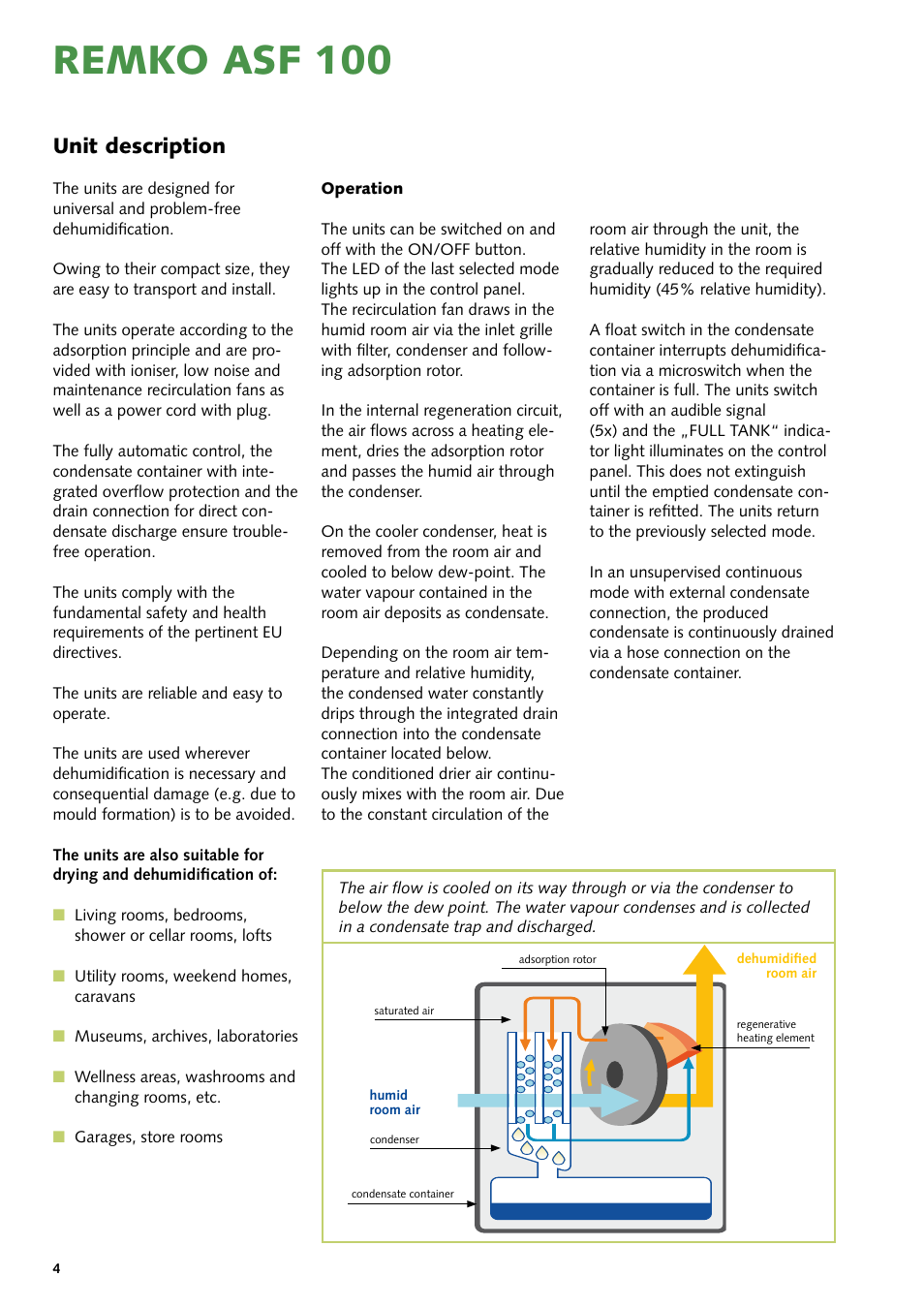 Remko asf 100, Unit description | REMKO ASF 100 User Manual | Page 4 / 16