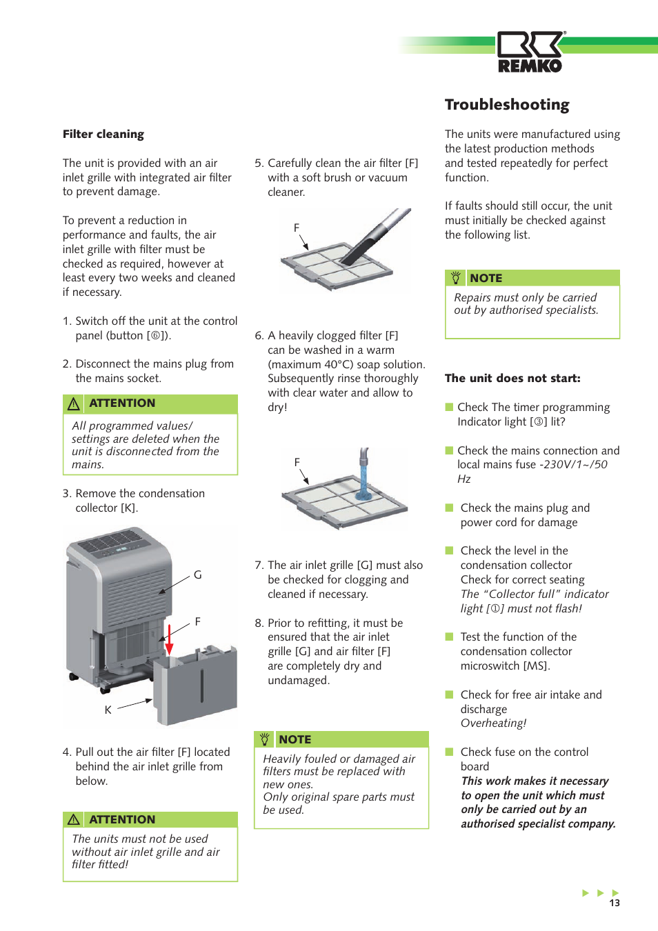 Troubleshooting | REMKO ETF 360 User Manual | Page 13 / 20