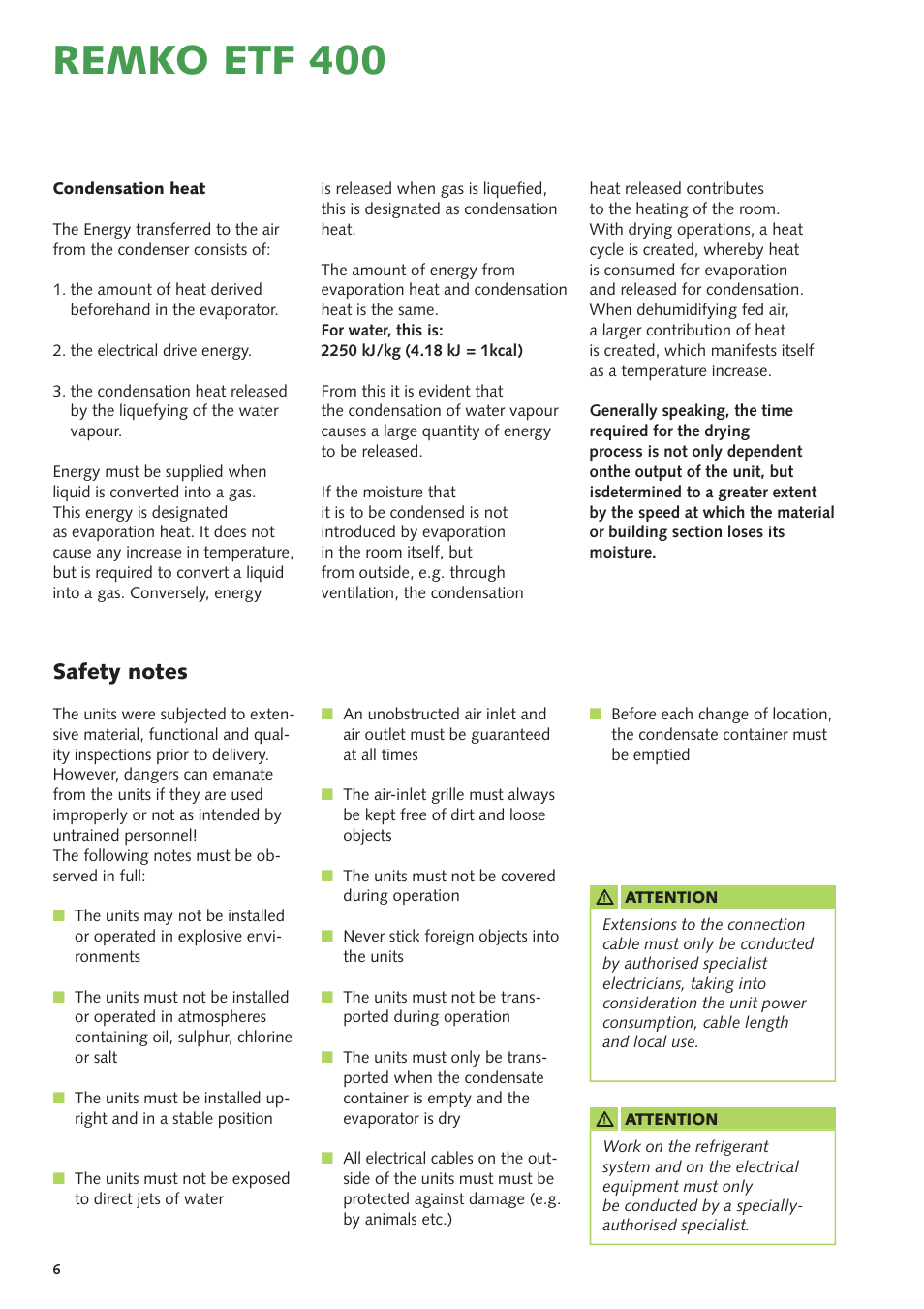 Remko etf 400 | REMKO ETF 400 User Manual | Page 6 / 20