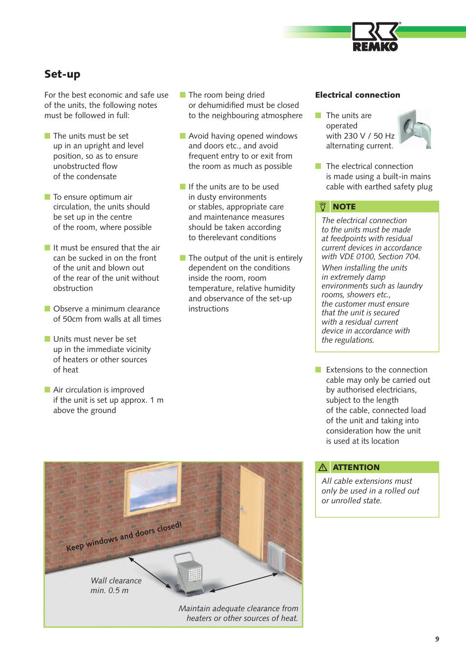 Set-up | REMKO ETF 400 User Manual | Page 9 / 20