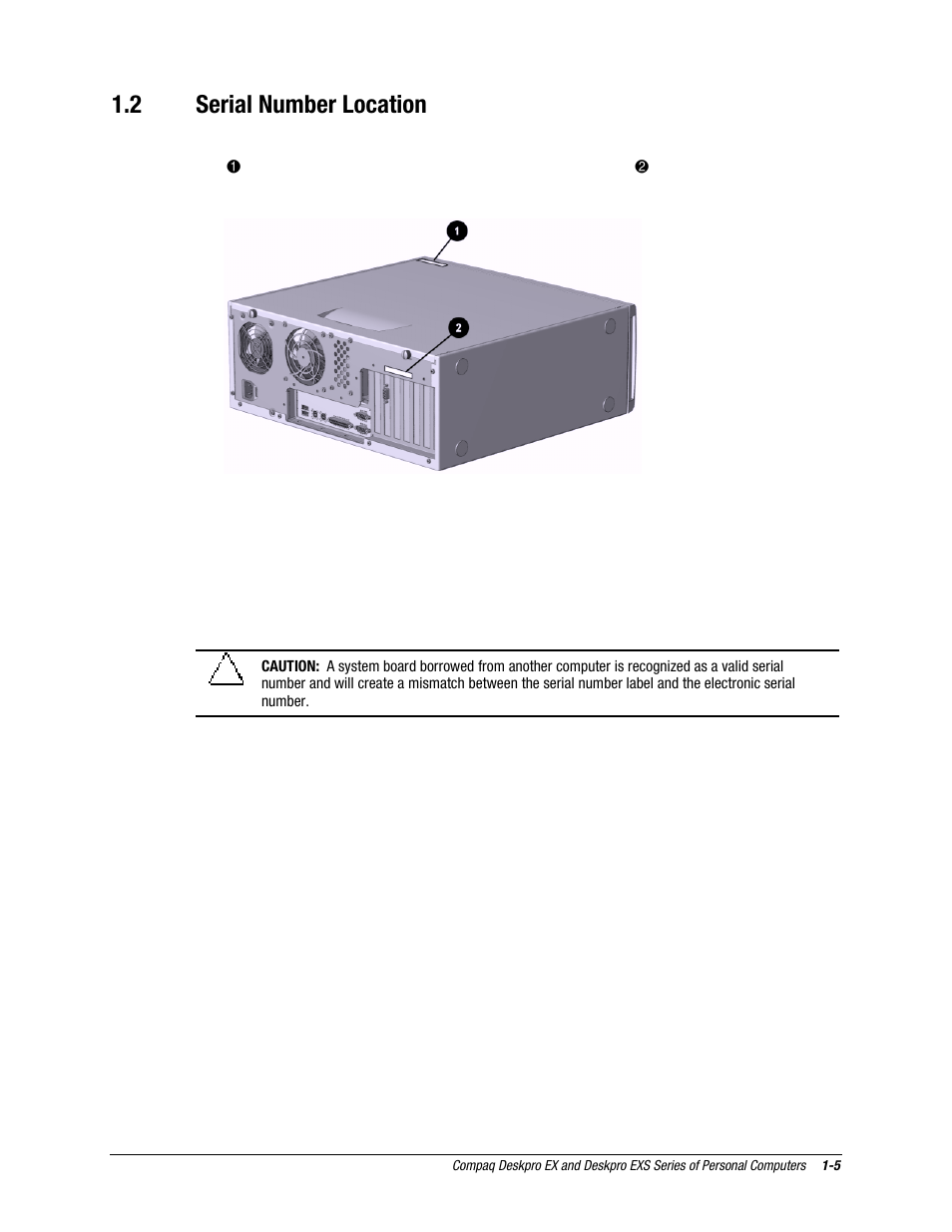 2 serial number location | Compaq EXS Series User Manual | Page 13 / 78