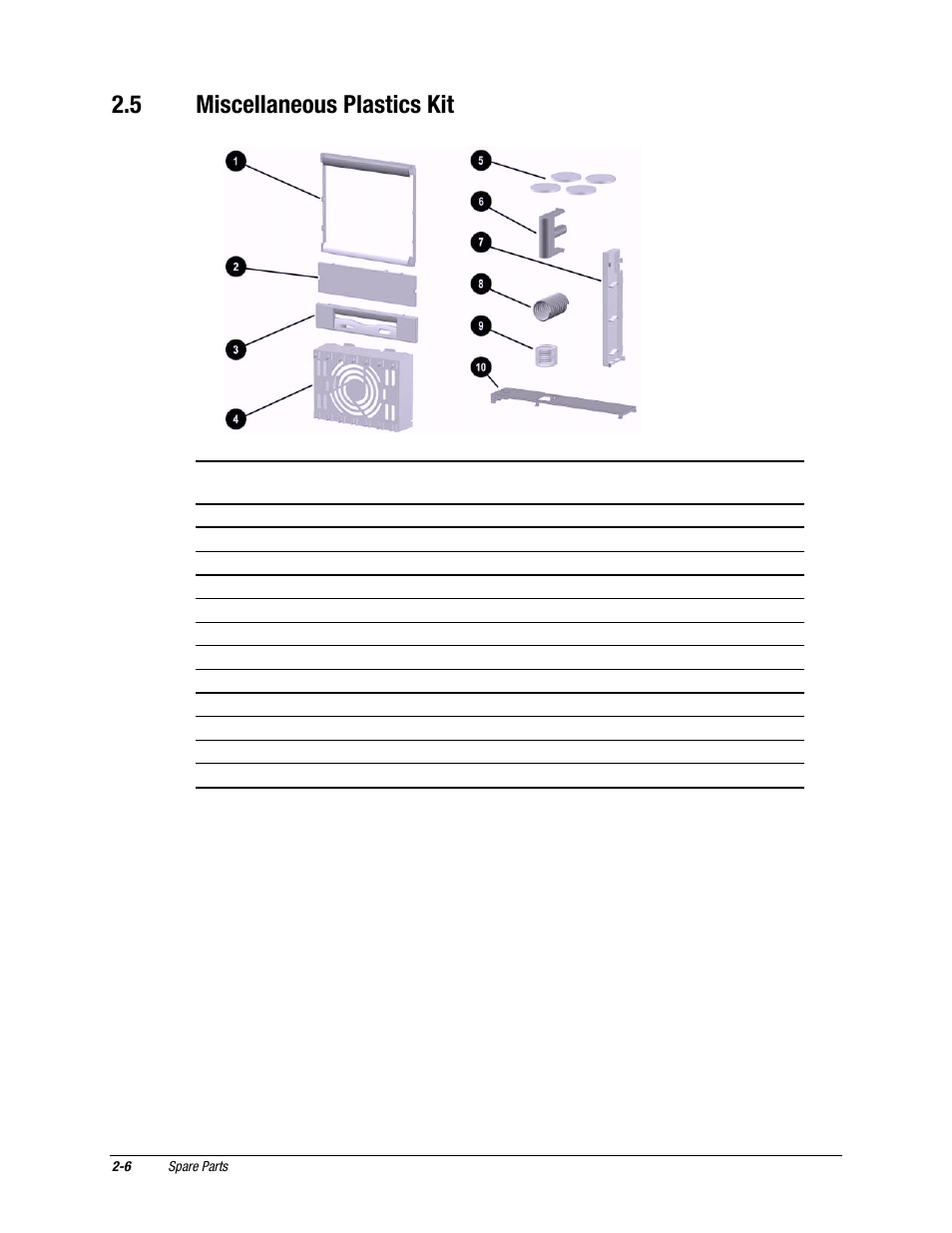 5 miscellaneous plastics kit | Compaq EXS Series User Manual | Page 19 / 78
