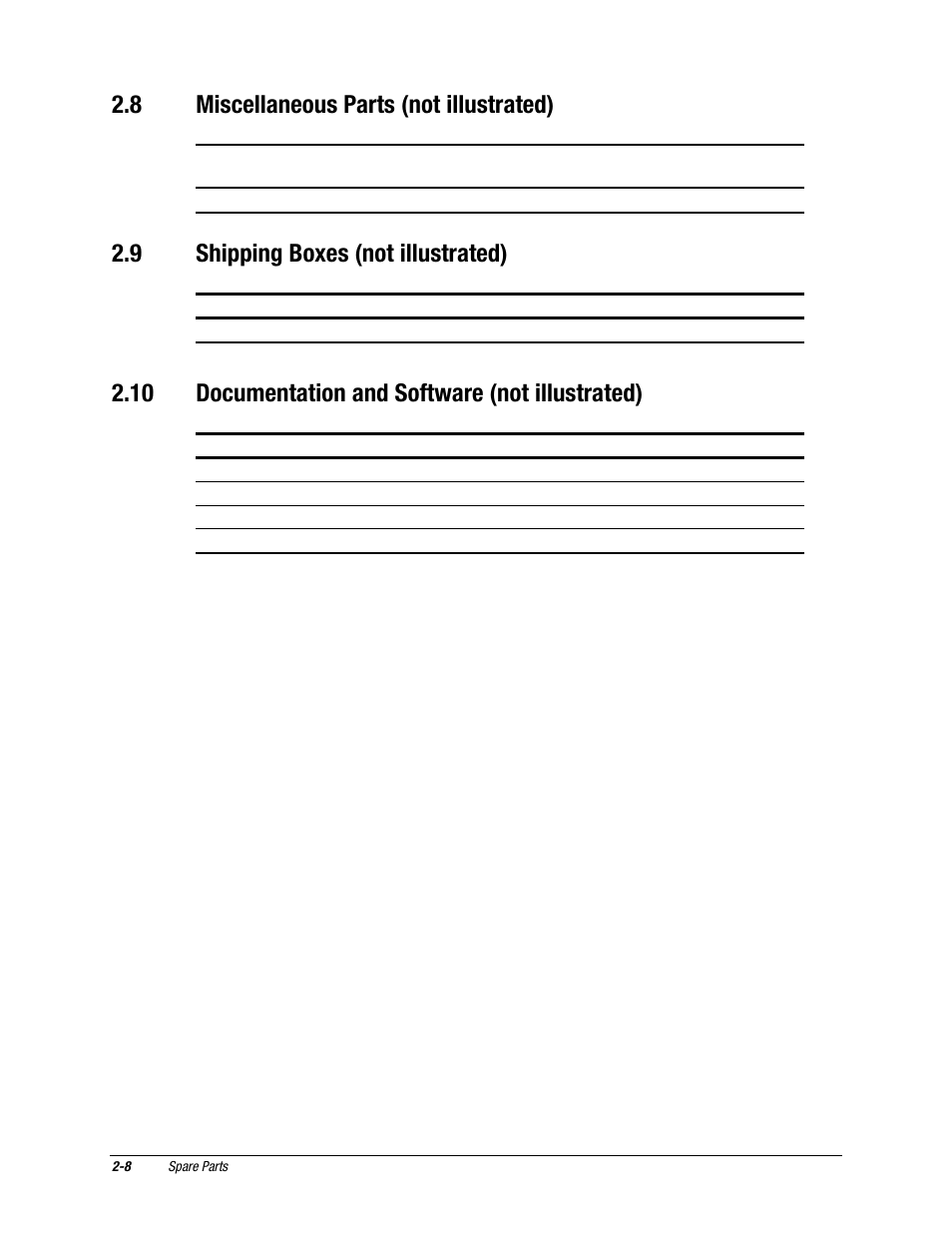 8 miscellaneous parts (not illustrated), 9 shipping boxes (not illustrated), 10 documentation and software (not illustrated) | Compaq EXS Series User Manual | Page 21 / 78