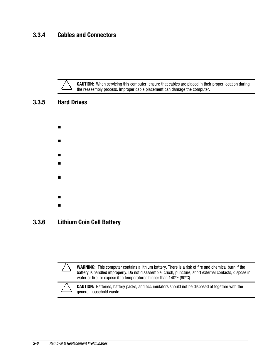 4 cables and connectors, 5 hard drives, 6 lithium coin cell battery | Compaq EXS Series User Manual | Page 27 / 78