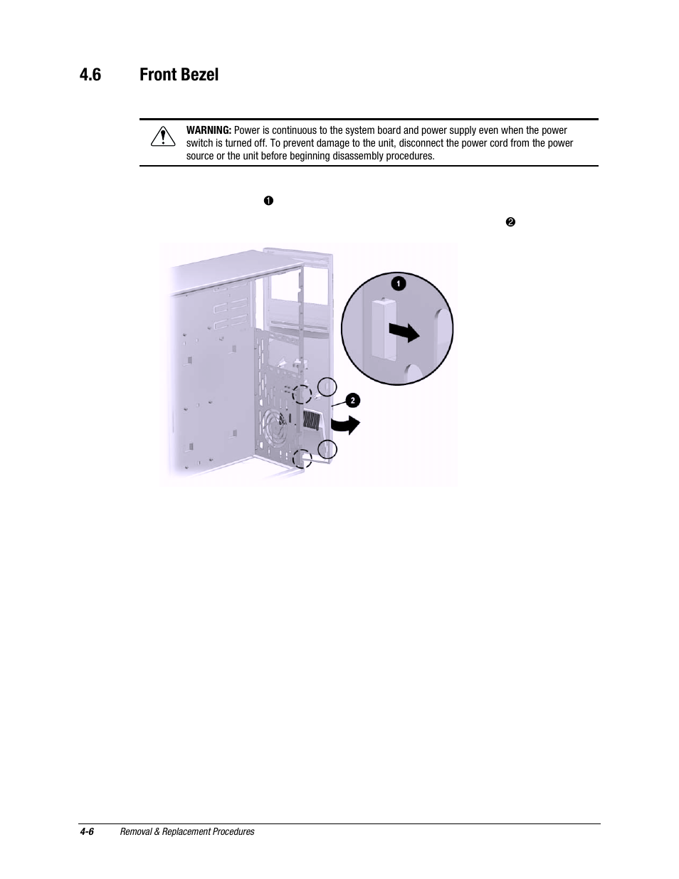 6 front bezel, Front bezel | Compaq EXS Series User Manual | Page 33 / 78