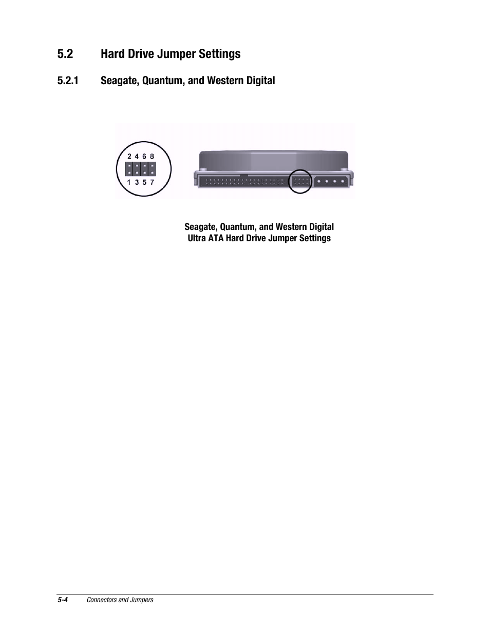 2 hard drive jumper settings, 1 seagate, quantum, and western digital | Compaq EXS Series User Manual | Page 65 / 78