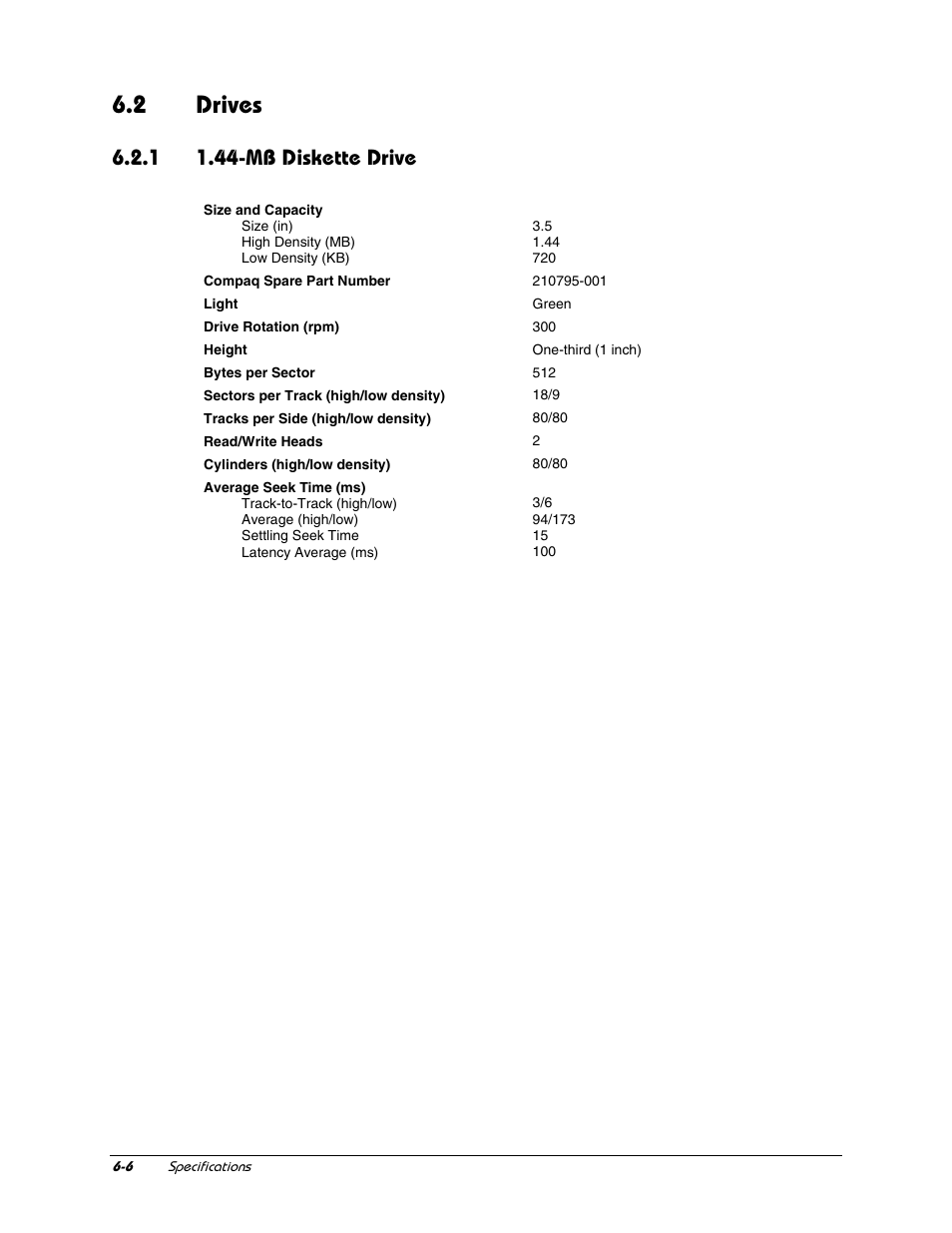 2 drives, 1 1.44-mb diskette drive | Compaq EXS Series User Manual | Page 72 / 78