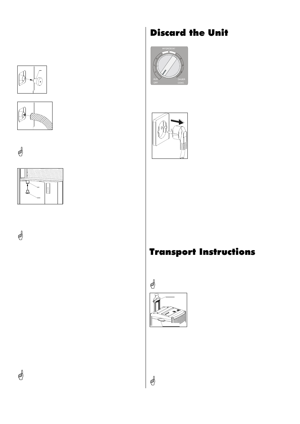 Discard the unit transport instructions | REMKO ETF 100 User Manual | Page 10 / 16