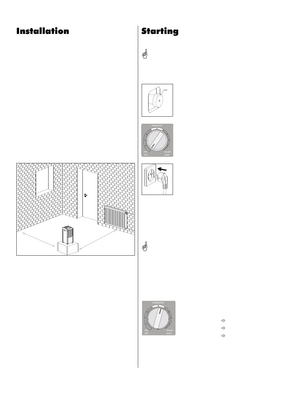 Starting, Installation | REMKO ETF 100 User Manual | Page 8 / 16