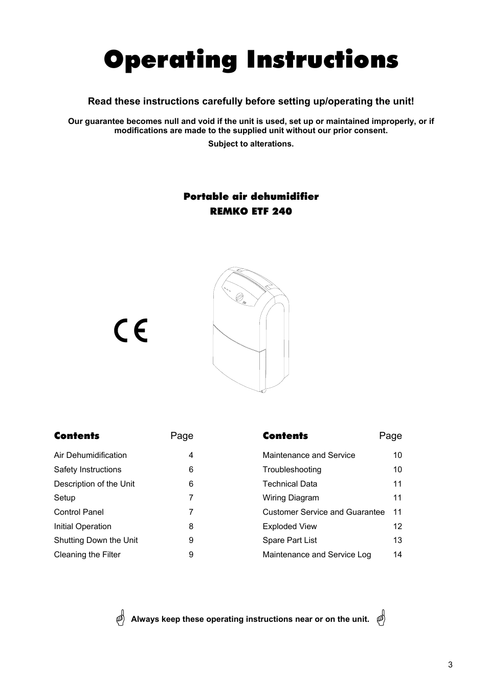 Operating instructions | REMKO ETF 240 User Manual | Page 3 / 16