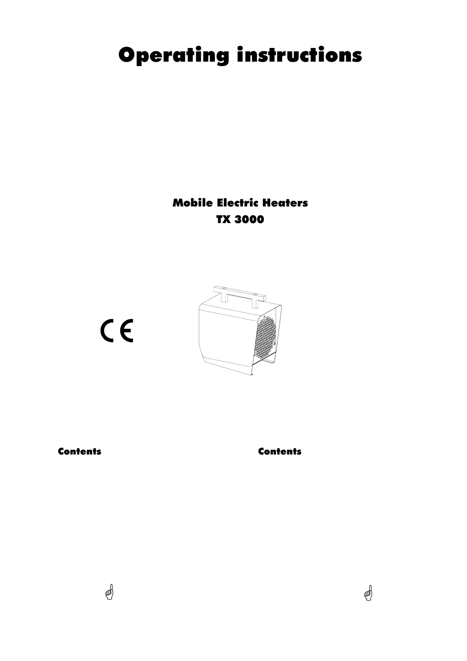 Operating instructions, Mobile electric heaters tx 3000 | REMKO TX 3000 User Manual | Page 3 / 8