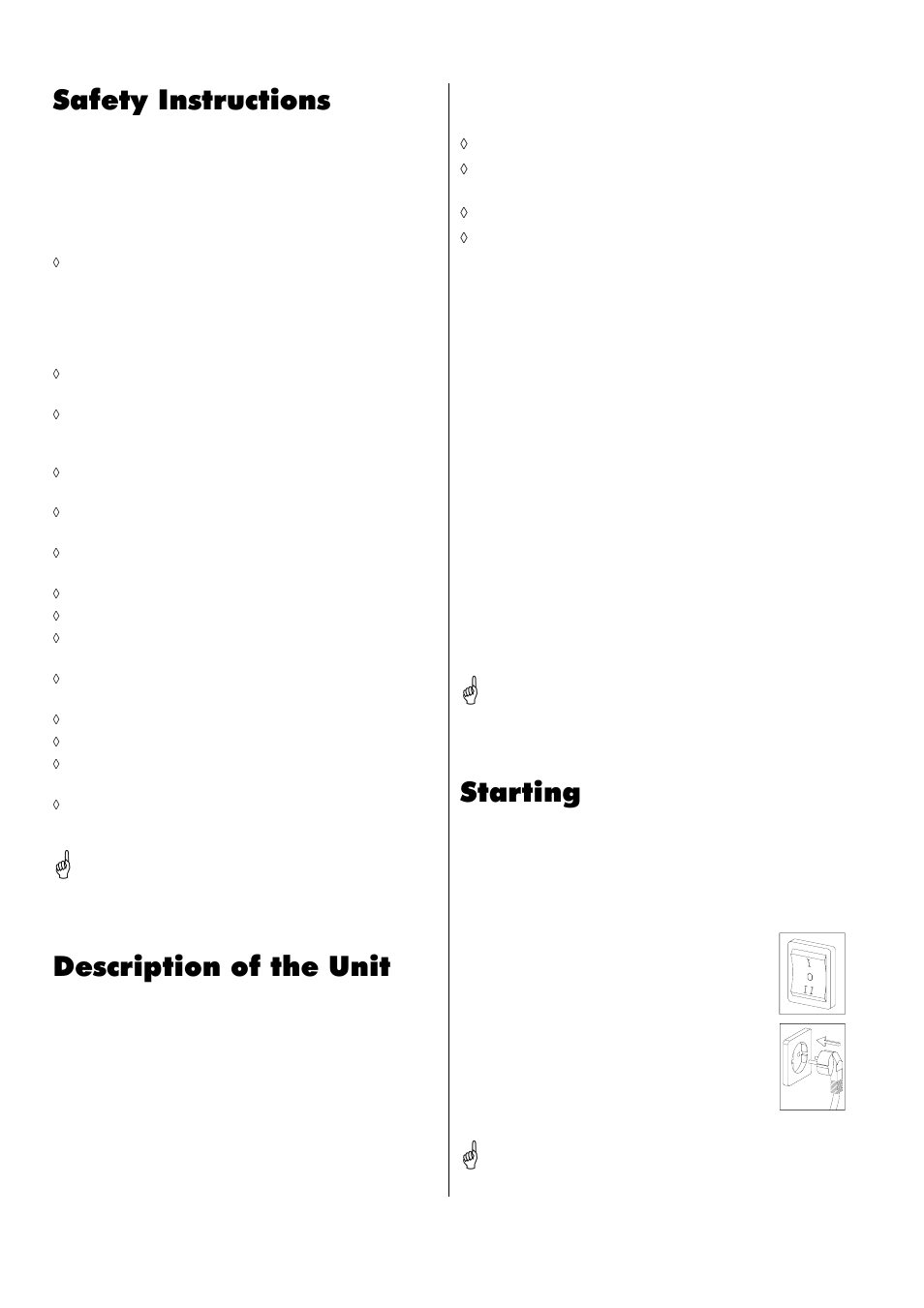 Safety instructions, Starting, Description of the unit | REMKO TX 3000 User Manual | Page 4 / 8