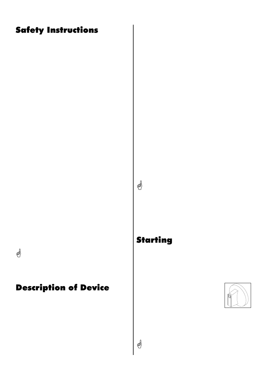 Safety instructions, Starting, Description of device | REMKO TX 9000 User Manual | Page 4 / 8