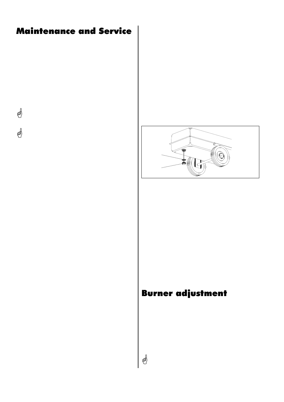 Maintenance and service, Burner adjustment | REMKO AT 25 User Manual | Page 8 / 16