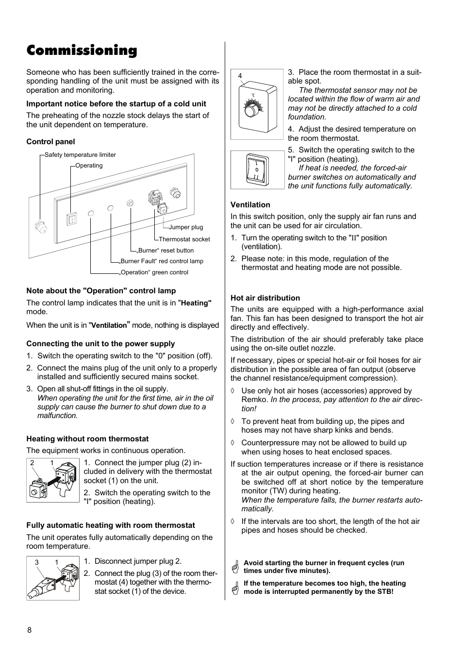 Commissioning | REMKO CLK 20 User Manual | Page 8 / 20