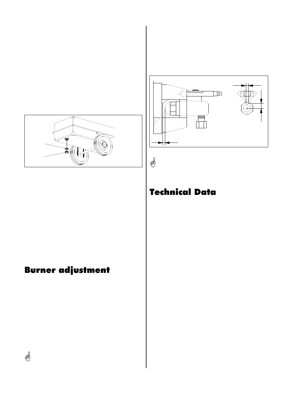 Burner adjustment, Technical data | REMKO DZ 18 HD User Manual | Page 9 / 16