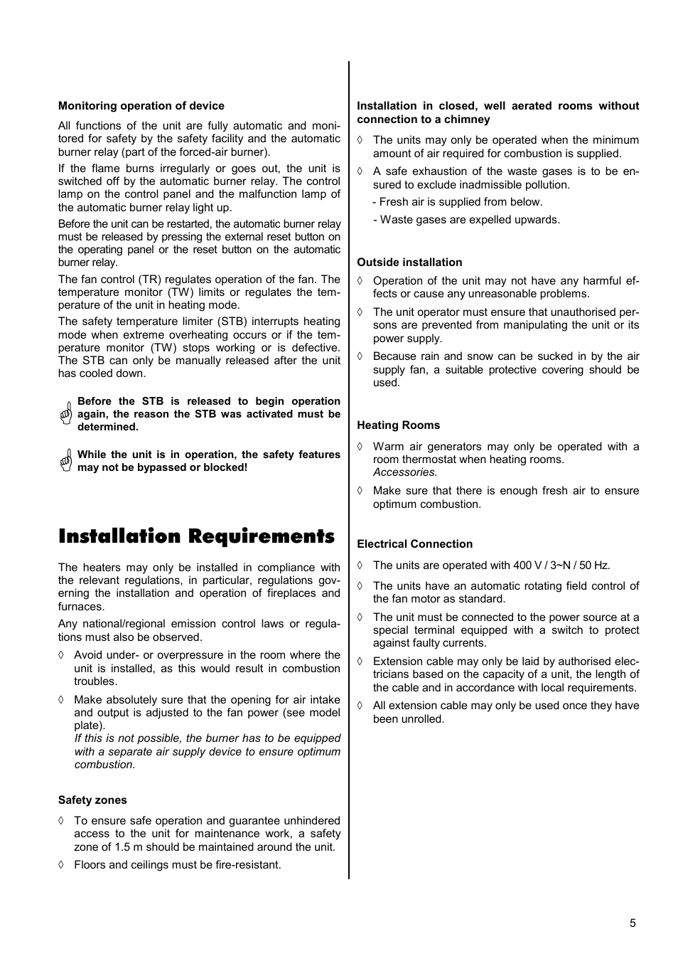 Installation requirements | REMKO HTK 100 User Manual | Page 5 / 20