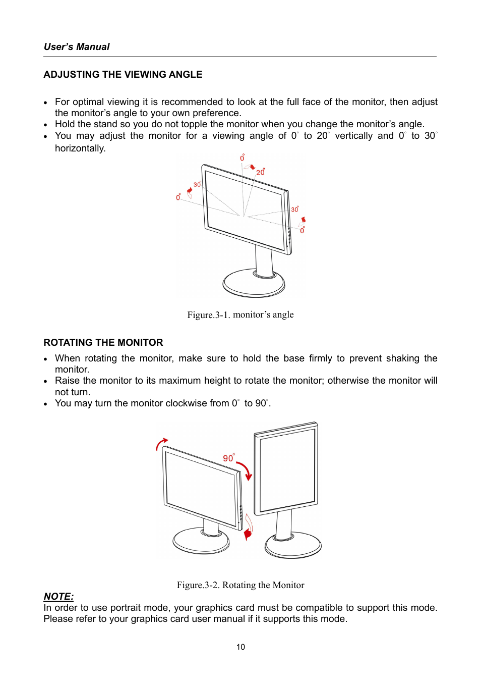 Adjusting the viewing angle, Rotating the monitor | Compaq HW194 User Manual | Page 10 / 20