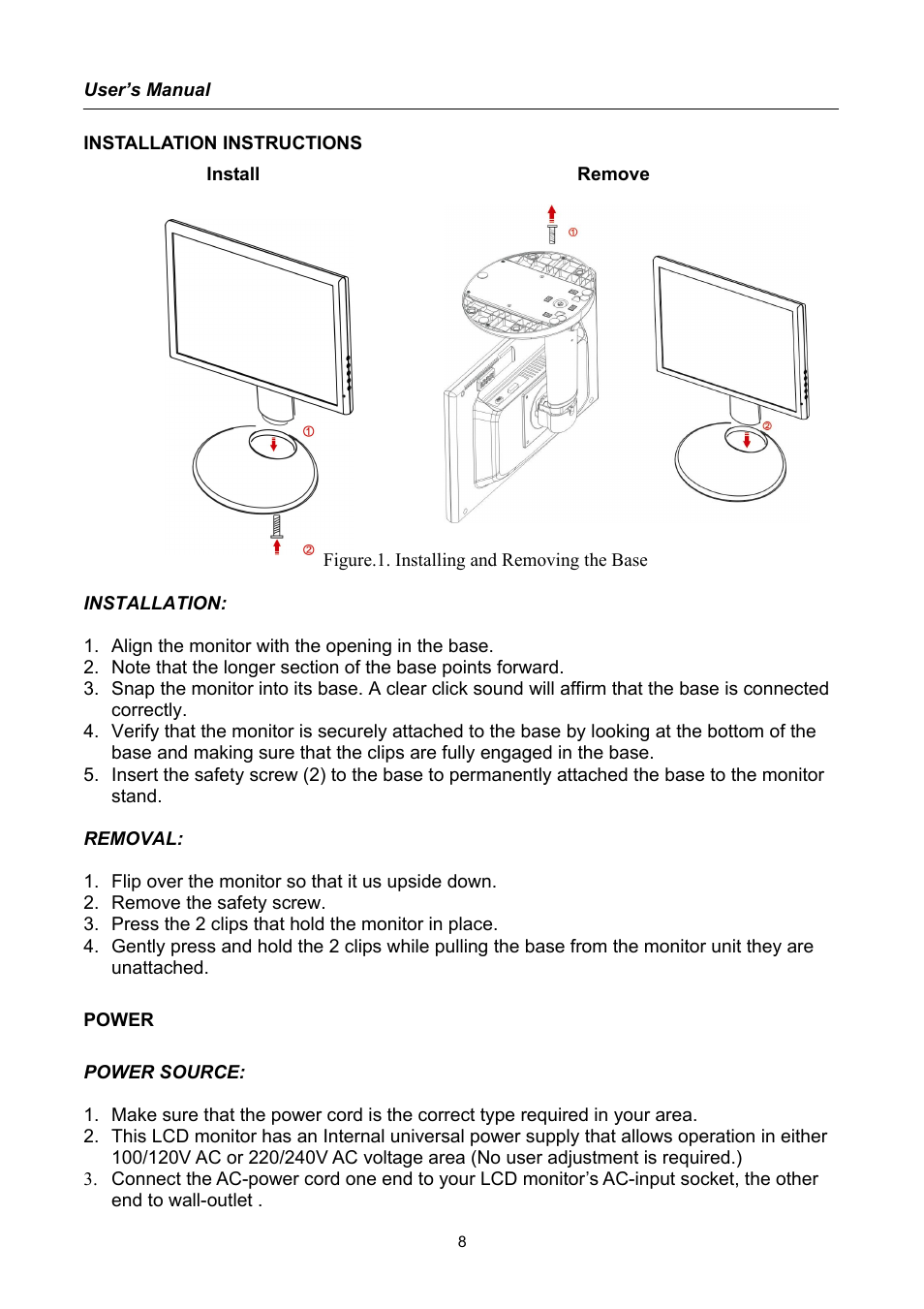 Installation instructions, Power | Compaq HW194 User Manual | Page 8 / 20