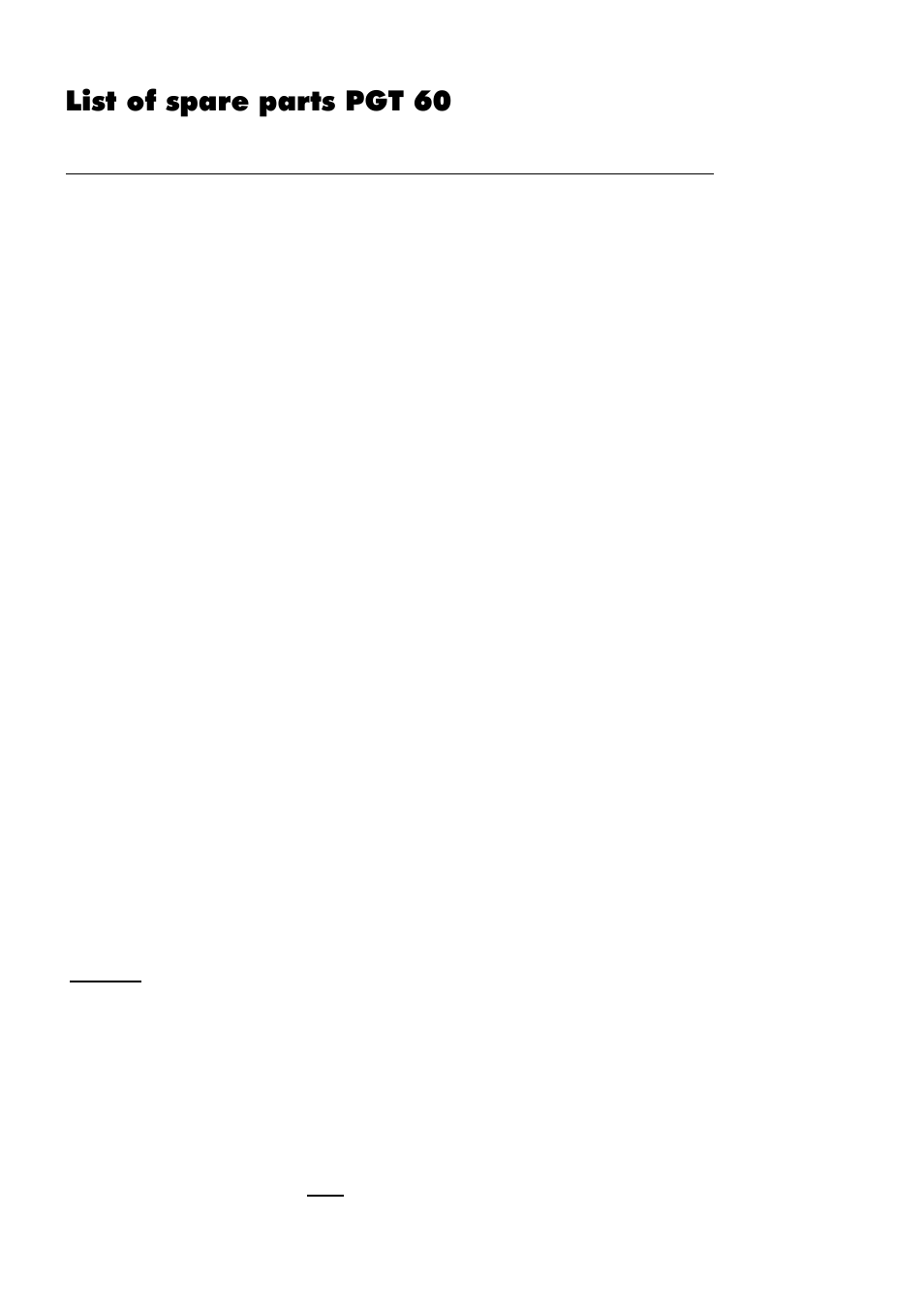 List of spare parts pgt 60 | REMKO PGM 100 User Manual | Page 11 / 16