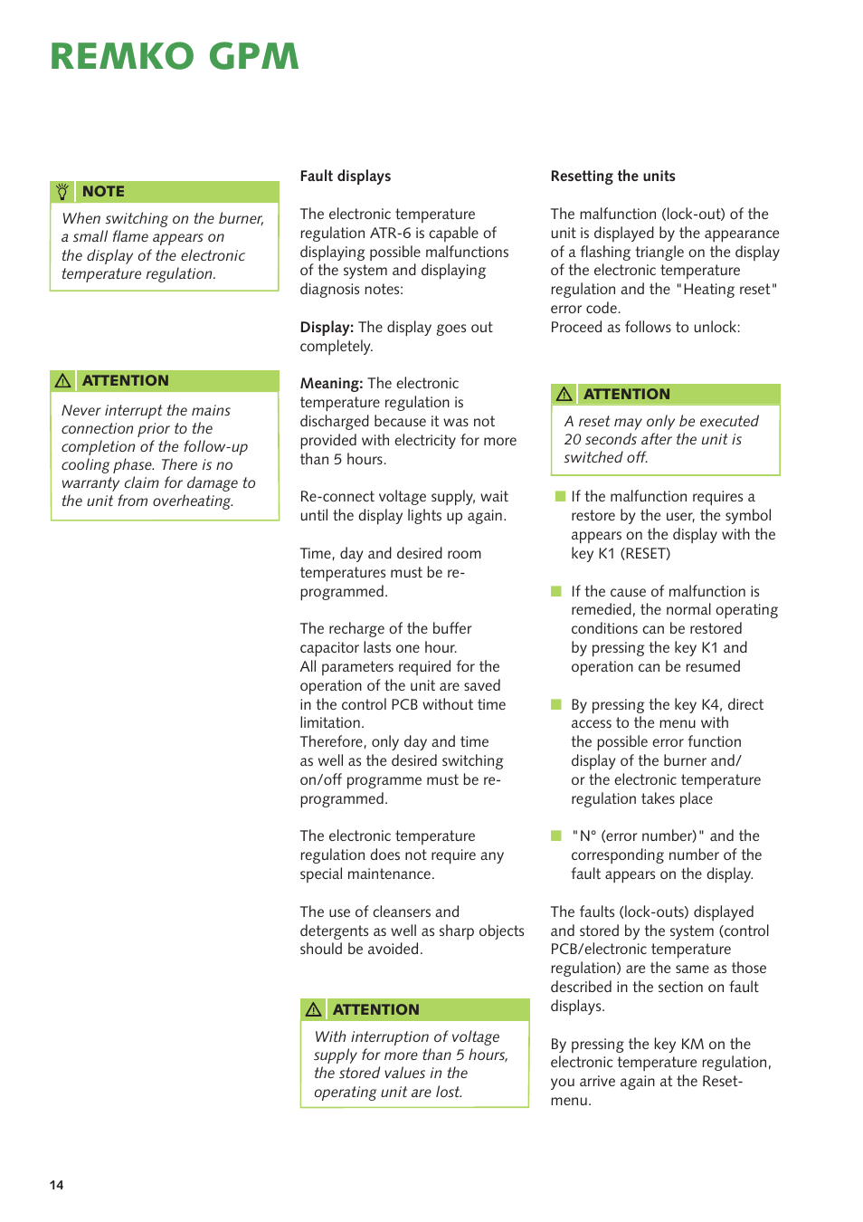 Remko gpm | REMKO GPM User Manual | Page 14 / 48