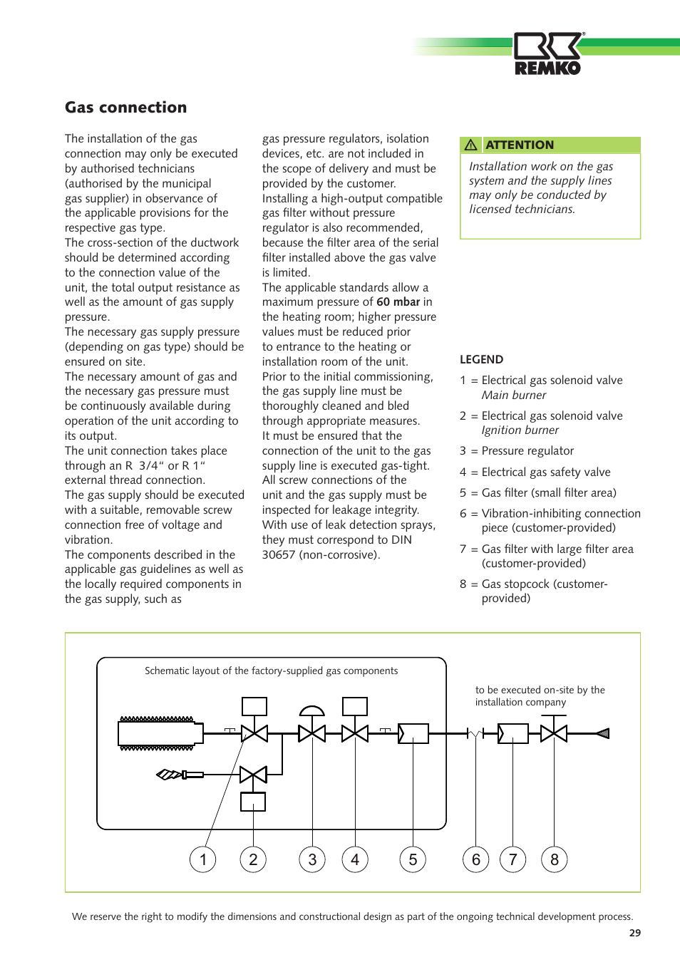 Gas connection | REMKO GPM User Manual | Page 29 / 48