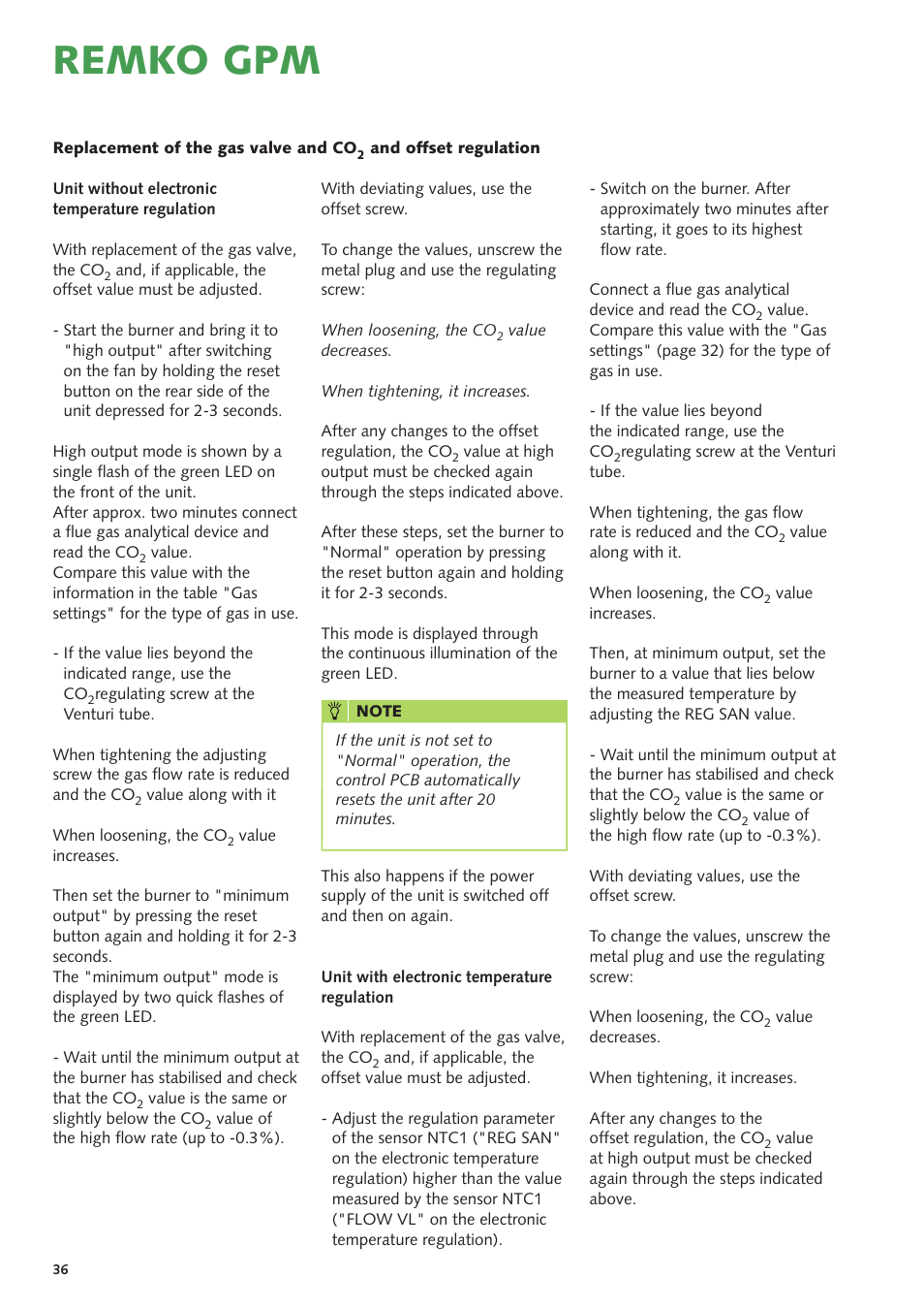 Remko gpm | REMKO GPM User Manual | Page 36 / 48