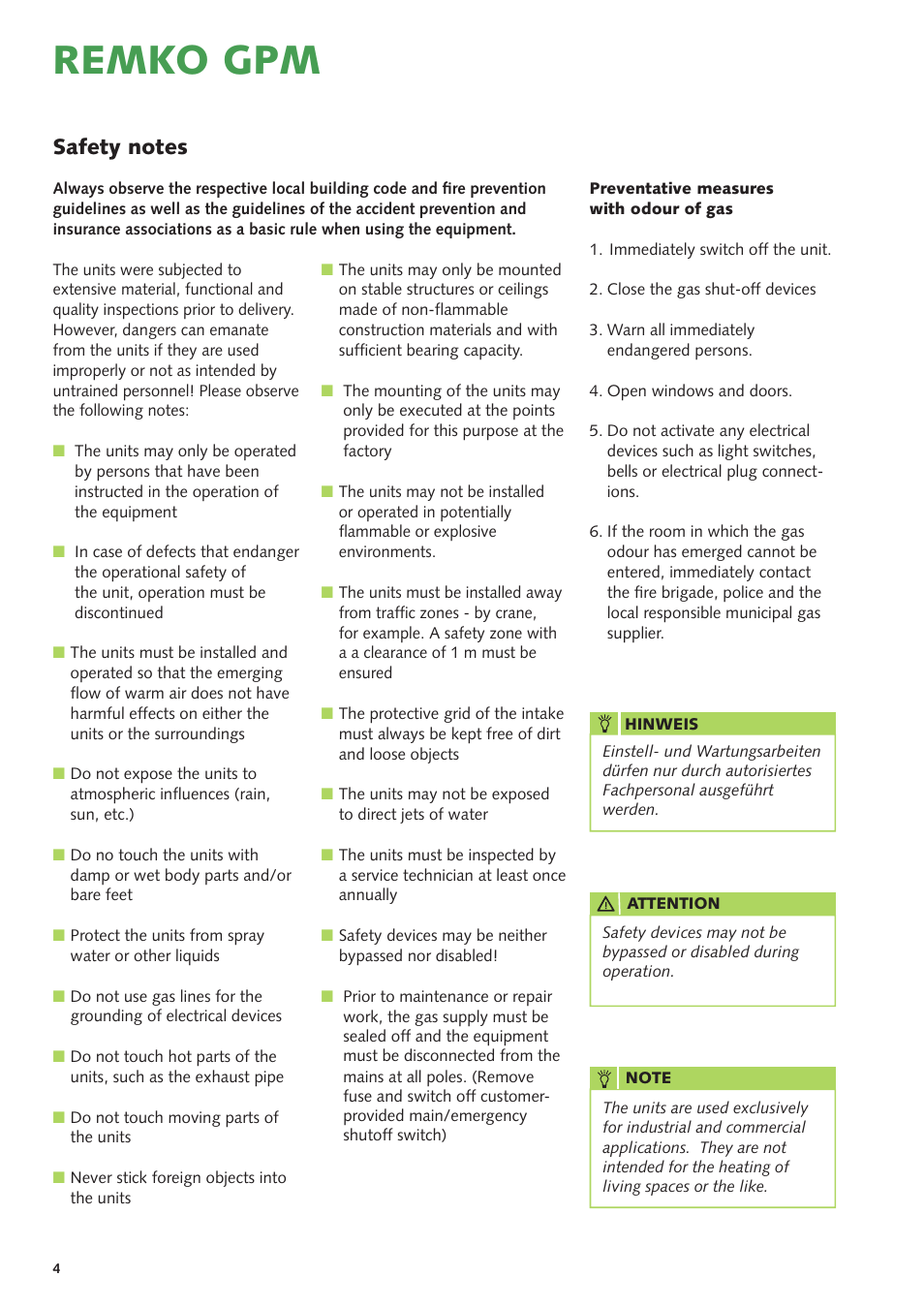 Remko gpm | REMKO GPM User Manual | Page 4 / 48