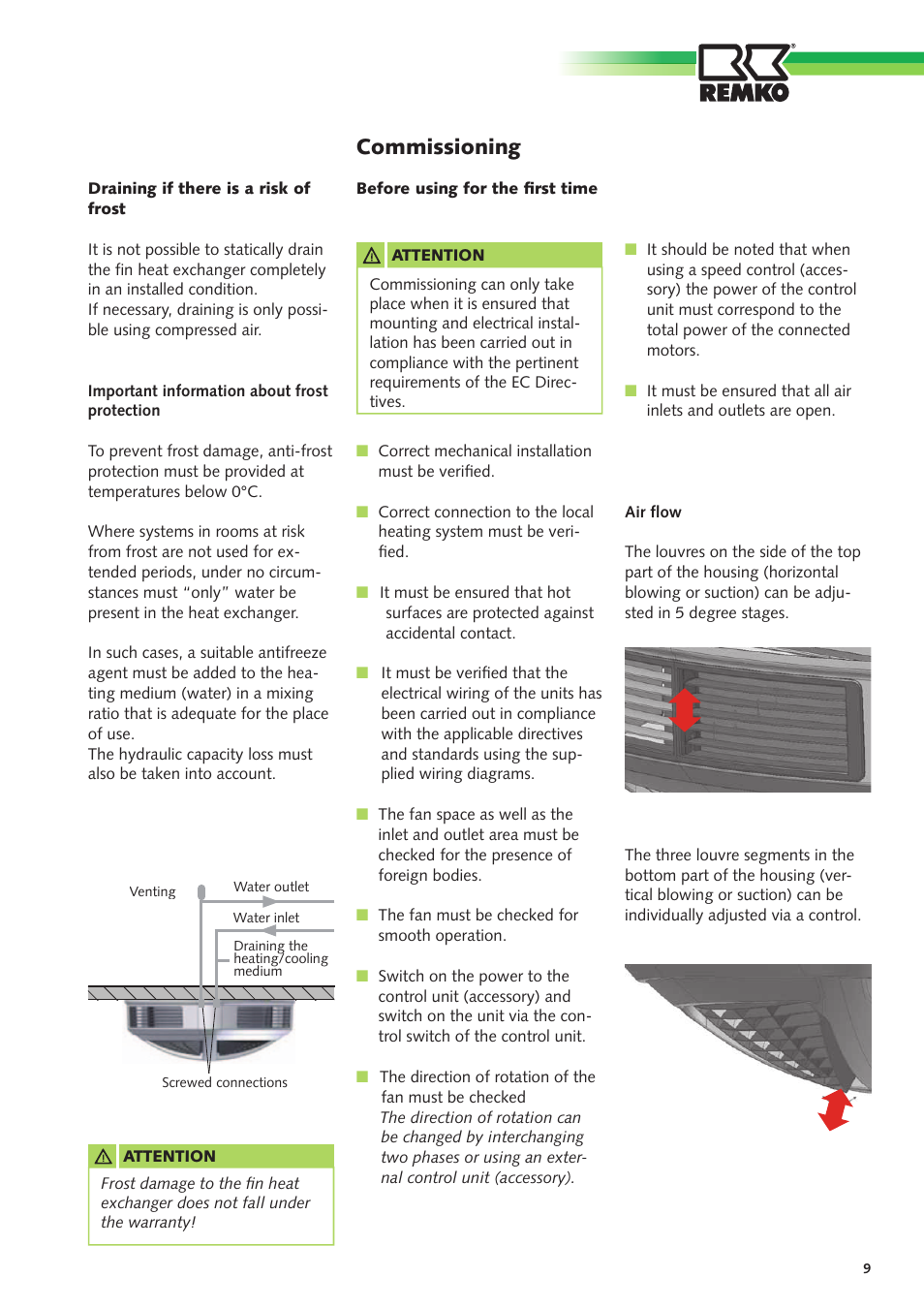 Commissioning | REMKO PWL User Manual | Page 9 / 24