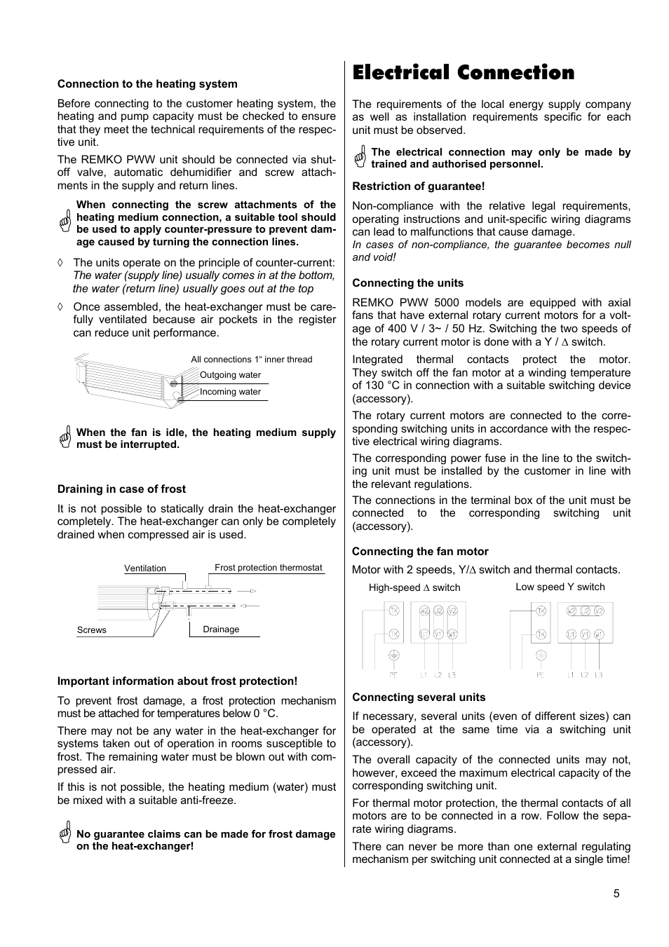 Electrical connection | REMKO PWW 5000 User Manual | Page 5 / 12