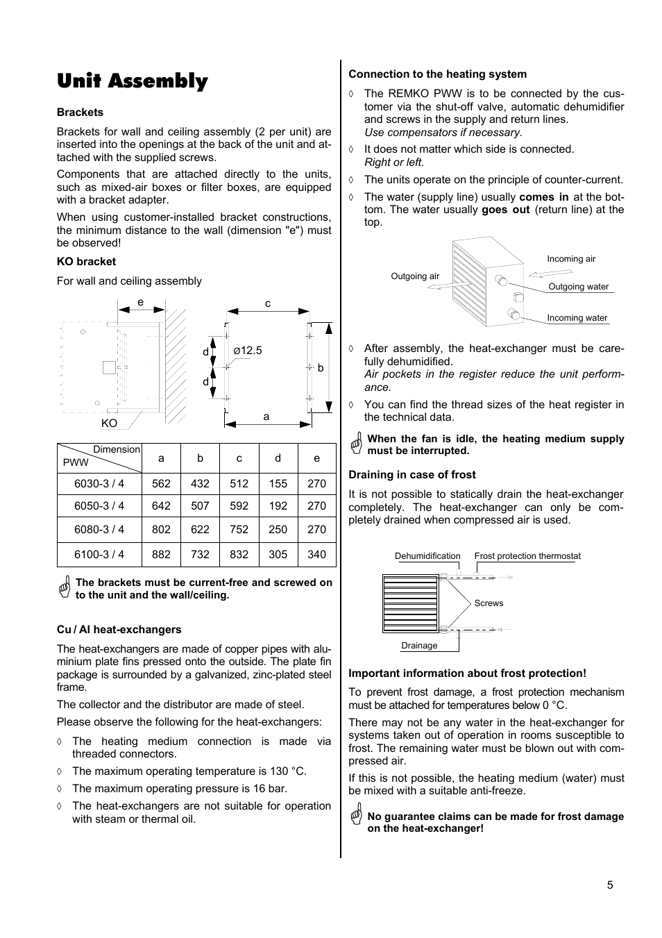 Unit assembly | REMKO PWW 6000 User Manual | Page 5 / 20
