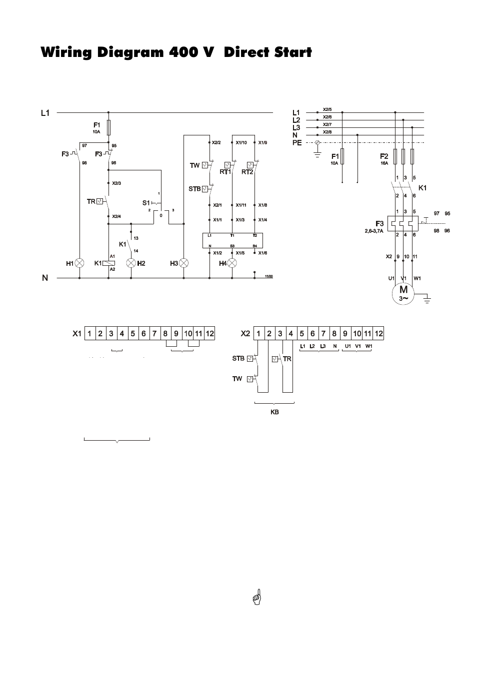 Wiring diagram 400 v direct start | REMKO VRS 20 User Manual | Page 19 / 32