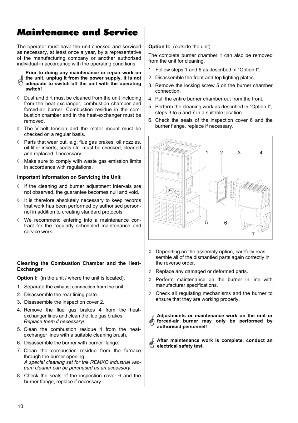 Maintenance and service | REMKO VRS 20 INOX User Manual | Page 10 / 20