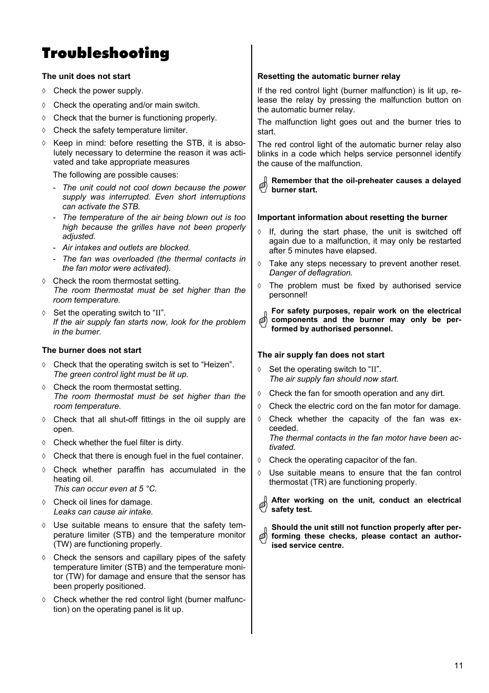 Troubleshooting | REMKO VRS 20 INOX User Manual | Page 11 / 20