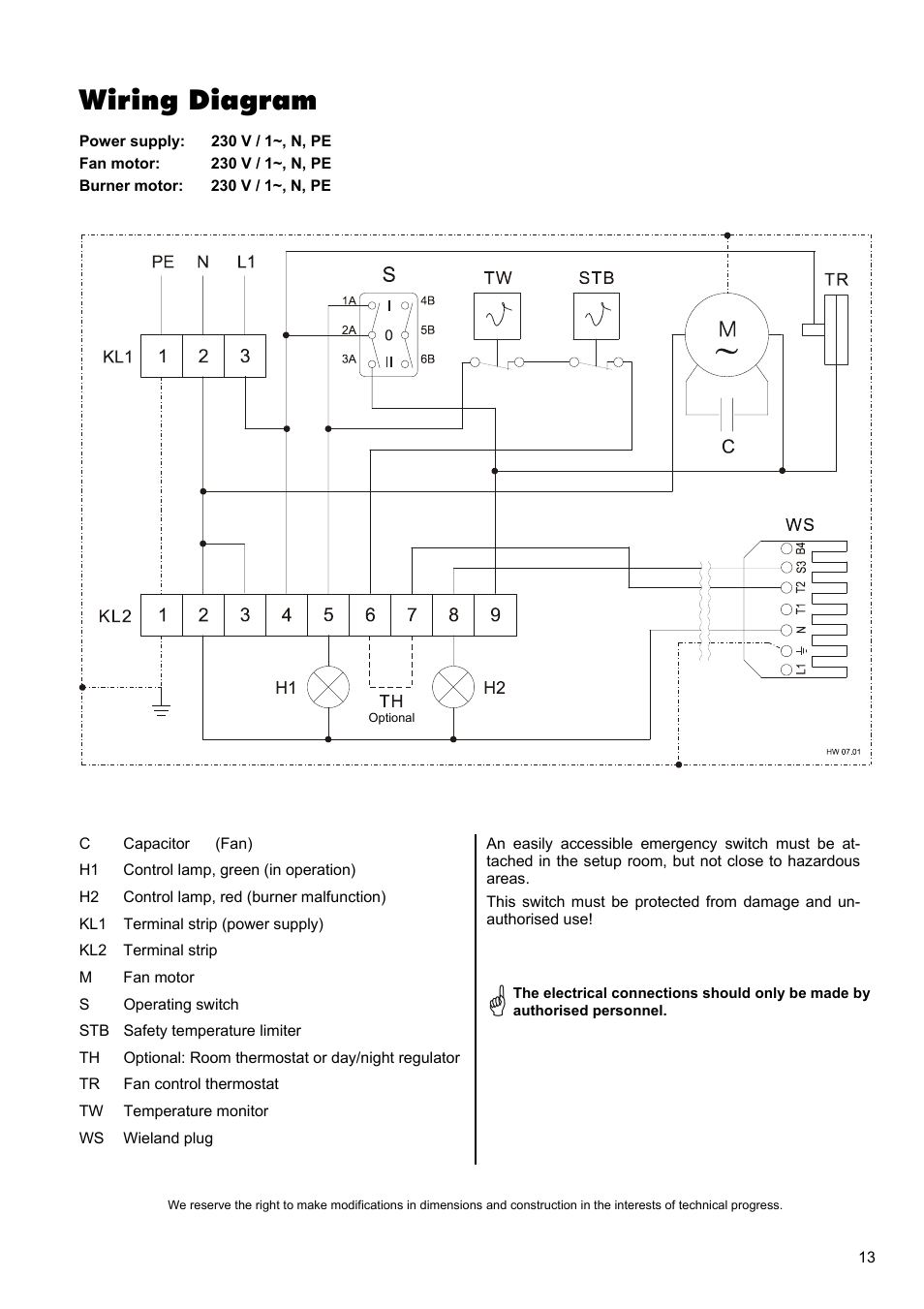 Wiring diagram | REMKO VRS 20 INOX User Manual | Page 13 / 20